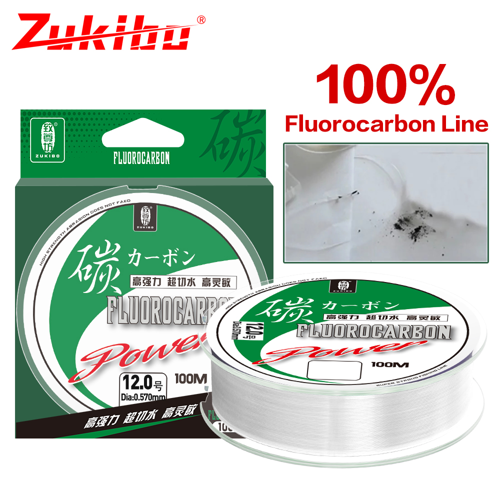 Fluorocarbon Line - ZUKIBO 50m 100m 100% żyłka wędkarska